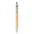 Bolígrafo de Bambú con detalles Cromados