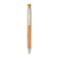 Bolígrafo ecológico de bambú con clip de color Beige