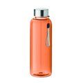 Botella personalizada de agua  con corre en tritán sin BPA 500ml Naranja Transparente