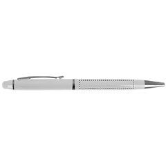 Bolígrafo de aluminio blanco o negro con puntero y estuche | Lateral Izquierdo