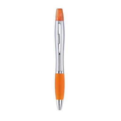 Bolígrafo y marcador con detalles cromados Naranja