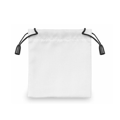 Bolsa de poliéster cuadrada (10cm) Blanco