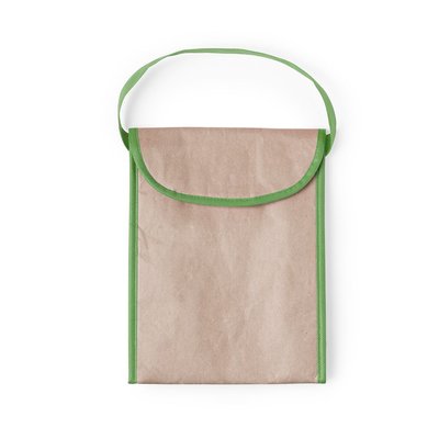 Bolsa térmica de papel resistente reciclable con detalles en color Verde
