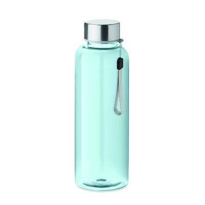 Botella personalizada de agua  con corre en tritán sin BPA 500ml Azul Claro Transparente