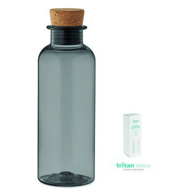 Botella Tritan 500ml Tapa de Corcho Gris Transparente