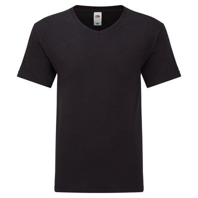Camiseta Algodón Cuello Pico Adulto Negro L