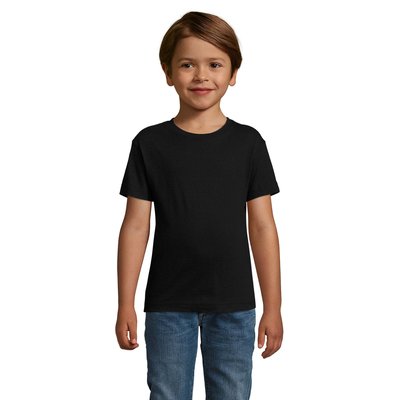 Camiseta Algodón Niño Cuello Elástico Negro XXL