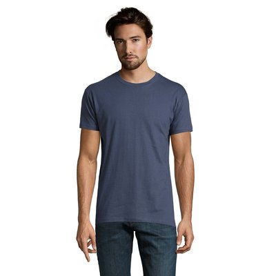 Camiseta Hombre Tubular 100% Algodón Azul Claro M