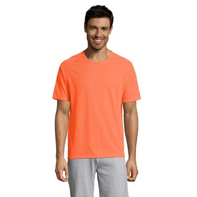 Camiseta Manga Raglán Transpirable Naranja 3XL