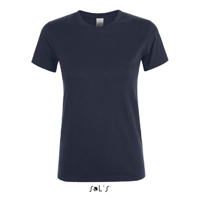 Camiseta Mujer Algodón Corte Entallado Azul Marino L