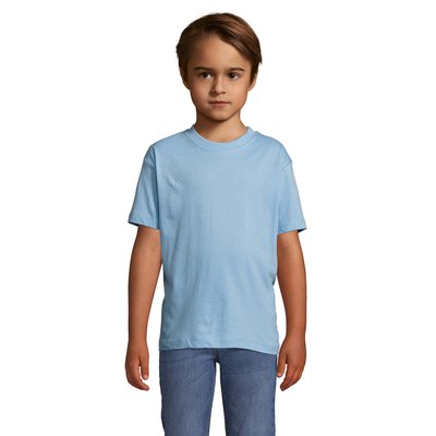 Camiseta Niño 150g Manga Corta Azul Claro 4XL