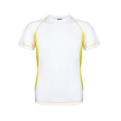 Camiseta técnica adulto bicolor transpirable Amarillo Fluor L