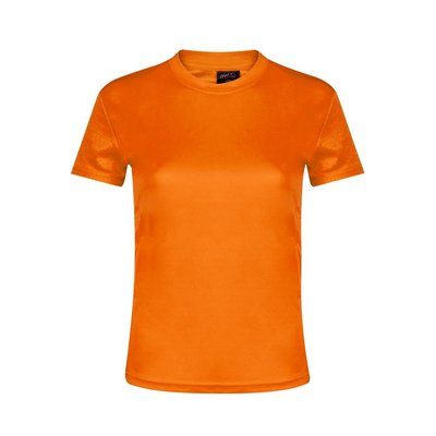Camiseta técnica mujer en variedad colores con diseño en espalda y mangas transpirable Naranja XL