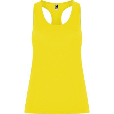 Camiseta Técnica de Tirantes Entallada Amarillo Fluor 9/10