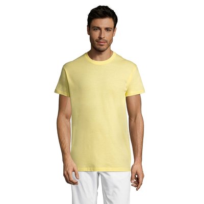 Camiseta Unisex Algodón 43 Colores Solo Personalizada Amarillo Pálido XL