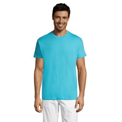 Camiseta Unisex Algodón 43 Colores Solo Personalizada Azul Atolón XXL