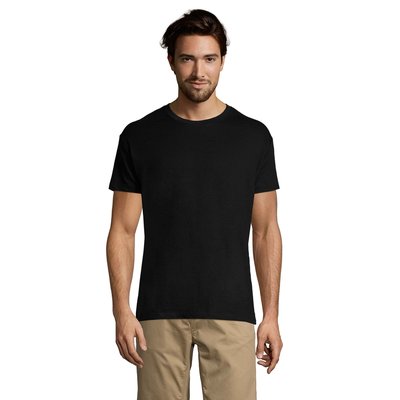 Camiseta Unisex Algodón 43 Colores Solo Personalizada Negro Profundo XL