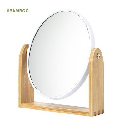 Espejo Doble de Sobremesa Bambú