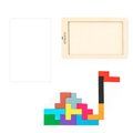 Juego Habilidad 12 pzs Tetris en Madera Color