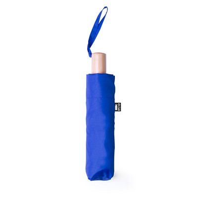 Paraguas ecológico plegable de plástico reciclado Azul