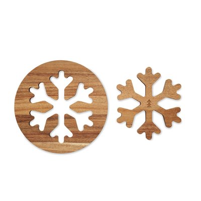 2 Salvamanteles Acacia Copos de Nieve