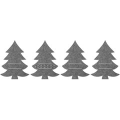 4 Porta Cubiertos Fieltro Árbol Navidad | STRAP 2 | 95 x 10