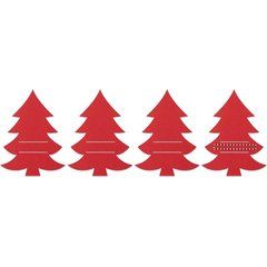 4 Porta Cubiertos Fieltro Árbol Navidad | STRAP 4 | 95 x 10