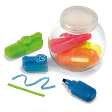 5 marcadores en bote transparente con tapa Multicolor