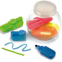 5 marcadores en bote transparente con tapa Multicolor