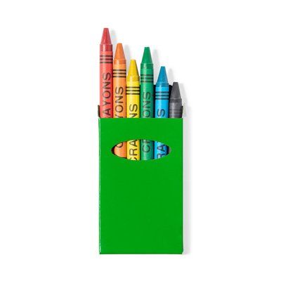 6 ceras en estuche de cartón de color Ver