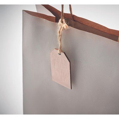 6 Etiquetas de Madera con cordón de Yute