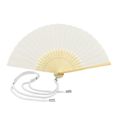 Abanico bambú y poliéster con cordón ajustable Bl