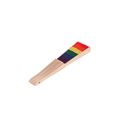 Abanico de madera natural con tela poliéster multicolor