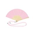 Abanico de bambú y resistente poliéster con cordón ajustable Rosa