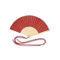 Abanico de bambú y resistente poliéster con cordón ajustable Roj