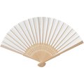 Abanico Bambú 21cm Entramado Decorativo Blanco