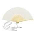 Abanico bambú y poliéster con cordón ajustable Bl