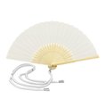 Abanico bambú y poliéster con cordón ajustable