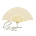 Abanico bambú y poliéster con cordón ajustable