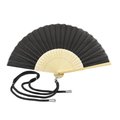 Abanico bambú y poliéster con cordón ajustable