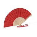 Abanico madera 26 cm con cordón Rojo