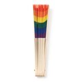 Abanico de madera multicolor