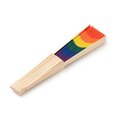 Abanico de madera multicolor