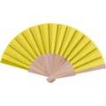 Abanico de Madera y Poliéster 23 cm Amarillo