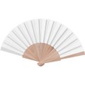 Abanico de Madera y Poliéster 23 cm Blanco