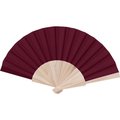 Abanico de Madera y Poliéster 23 cm Burdeos