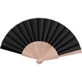 Abanico de Madera y Poliéster 23 cm Negro