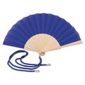 Abanico de madera y poliéster con cordón ajustable