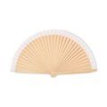 Abanico de madera resistente con 34 varillas Blanco