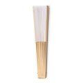 Abanico de madera y tela RPET Blanco Talla Única Adulto